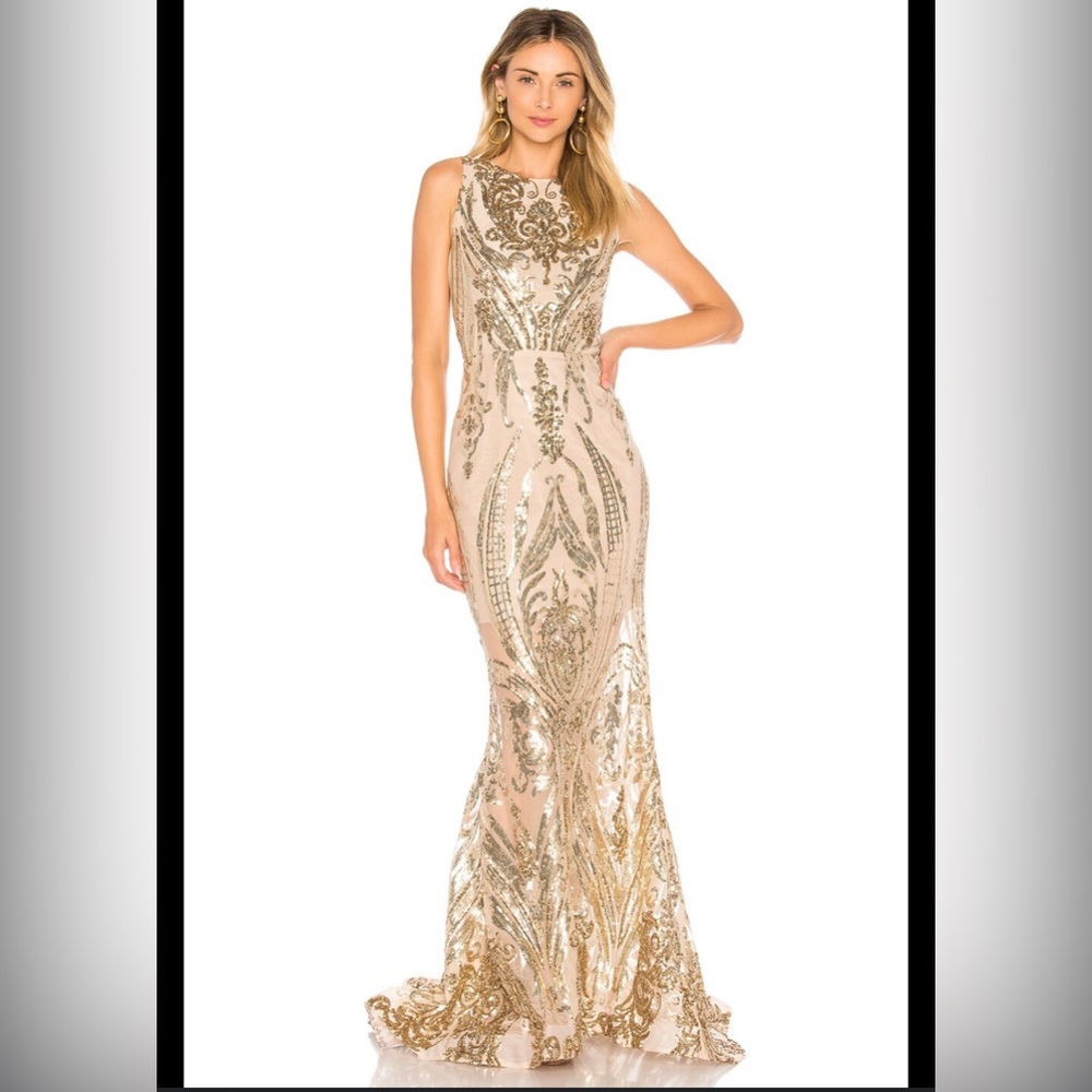 Bronx & Banco Ester gold dress size US 2 NWT